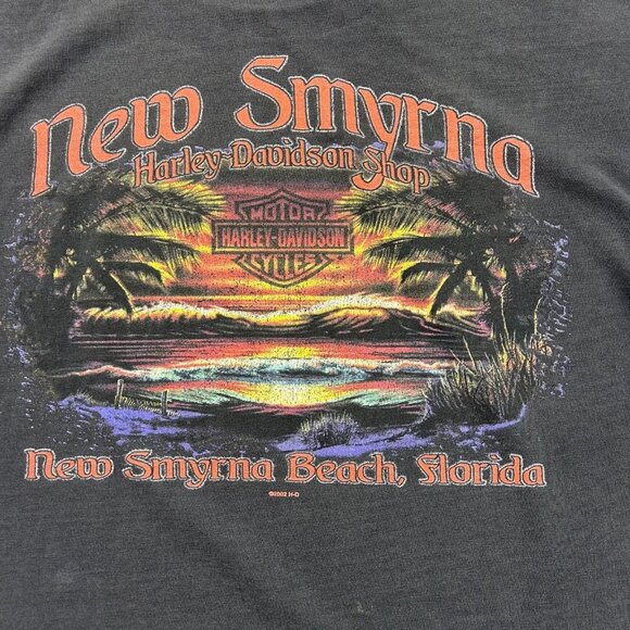 Vintage Harley Davidson Graphic Tee Mens Large Eagle Florida New Smyrna Beach - Picture 4 of 15